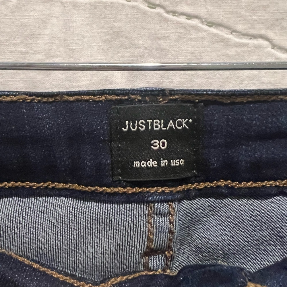 Just Black Jeans Denim Womens Size 30 Cropped Skinny Frayed Hem Blue Stretch - Picture 7 of 10